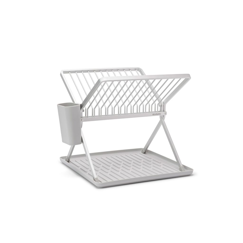Egouttoir à vaisselle pliable 13 assiettes gris clair - Visuel 0