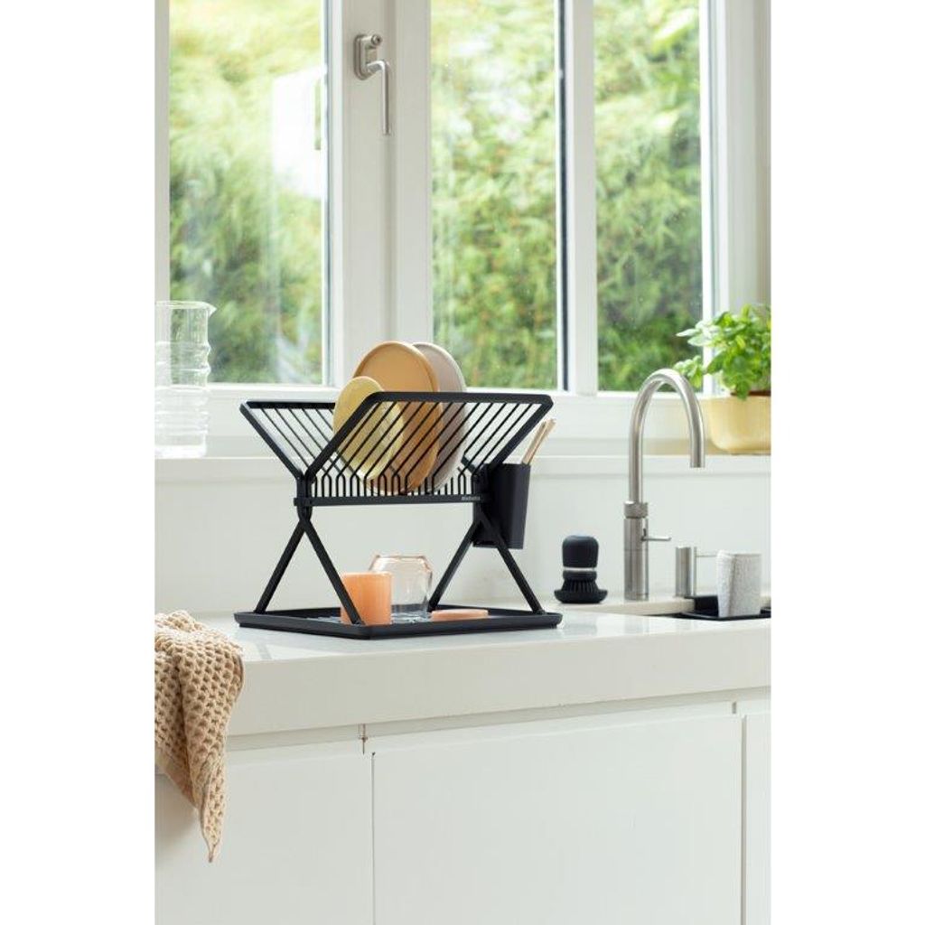 Égouttoir à Vaisselle Compact Et Amovible - Gain De Place Pour évier Petit - Jusqu'à 6 Assiettes - Blanc