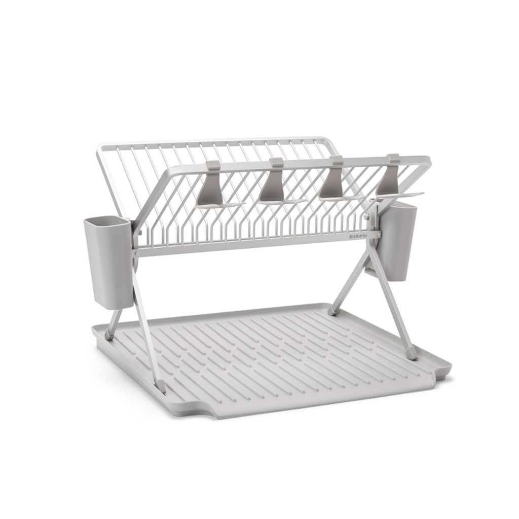 Egouttoir à vaisselle pliable 17 assiettes gris clair - Visuel 0