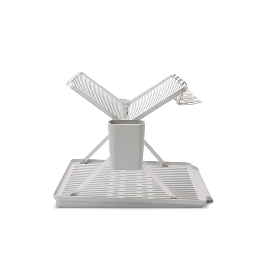 Egouttoir à vaisselle pliable 17 assiettes gris clair - Visuel 1