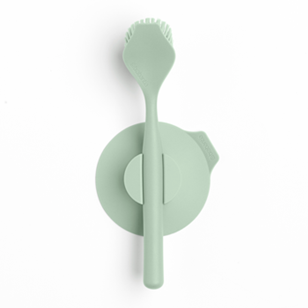 Brosse à vaisselle avec support ventouse vert - Visuel 1