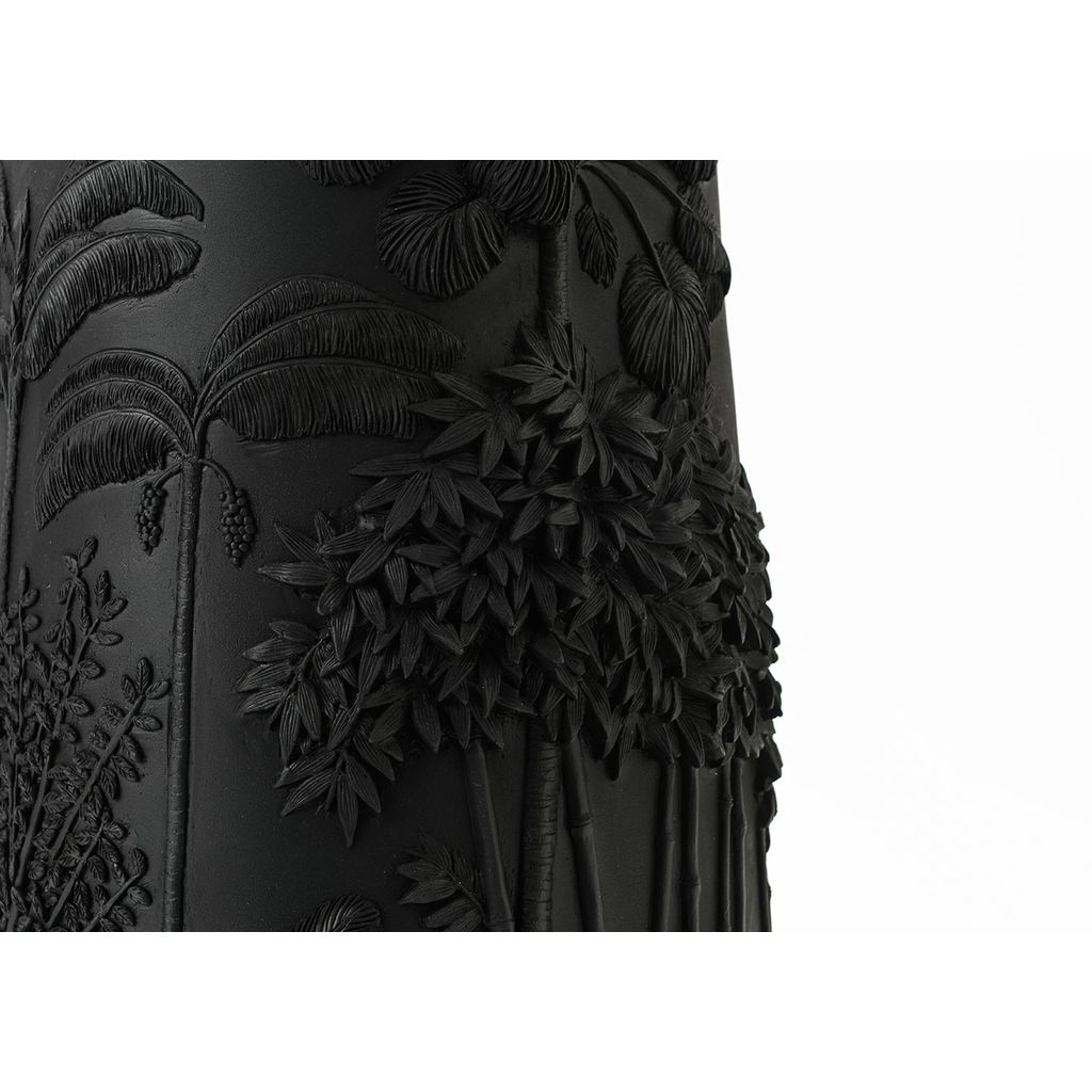 Vase feuille noir