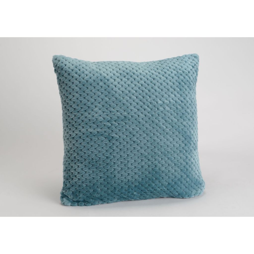 Coussin Damier bleu canard - Visuel 0