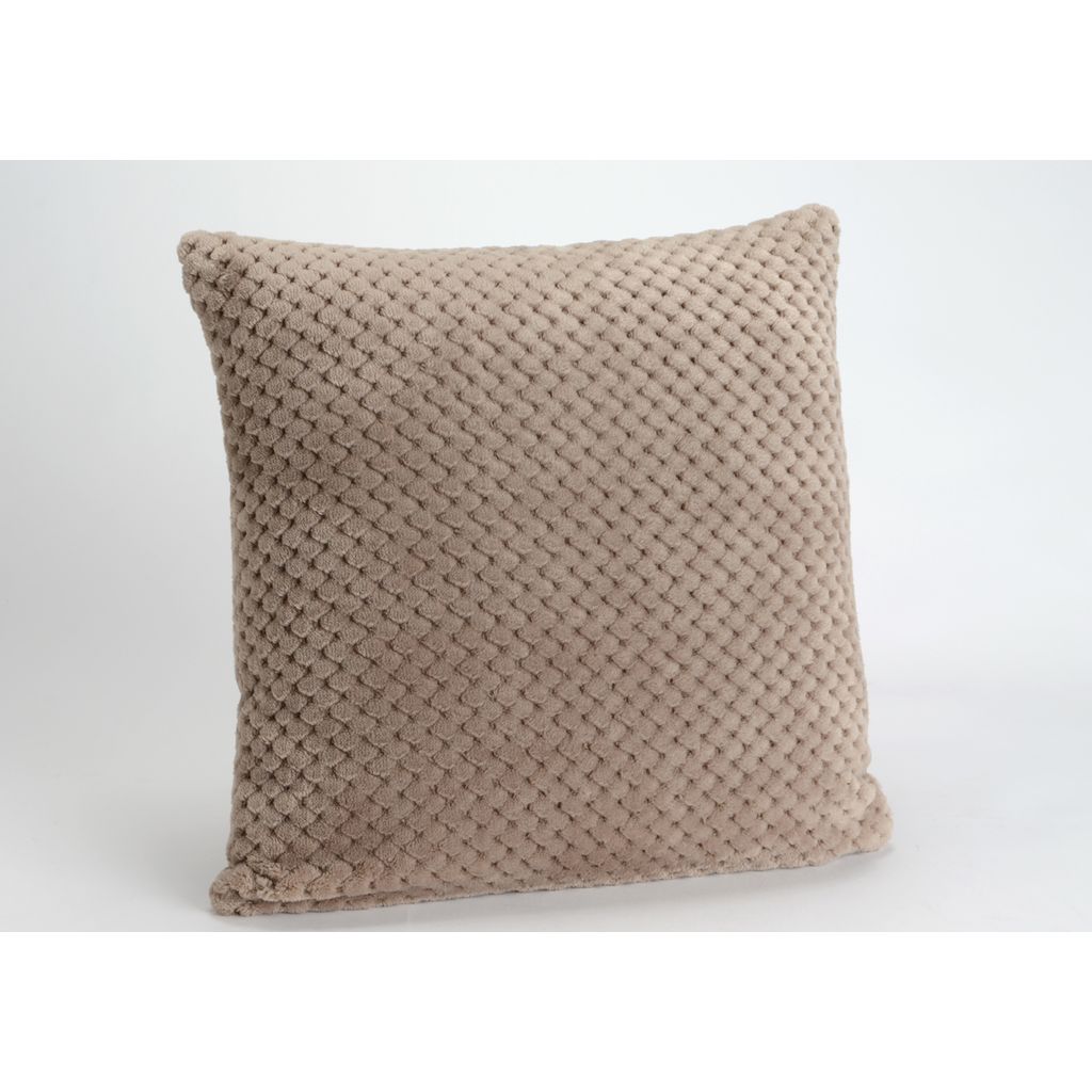 Coussin Damier taupe