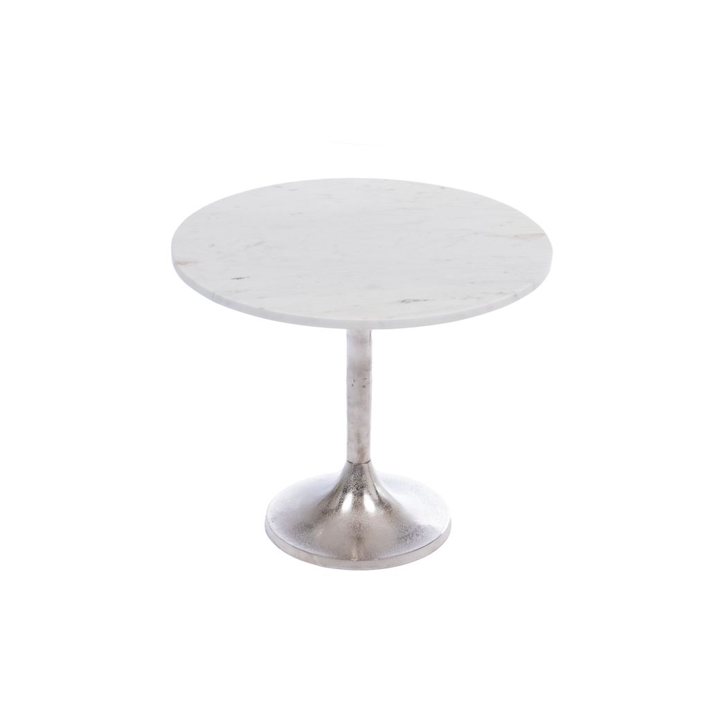 Bout de canapé GM blanc chrome - Visuel 0