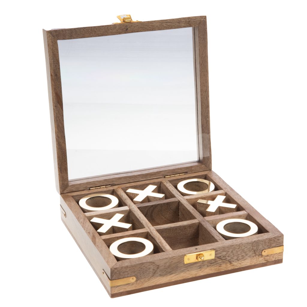 Boite Tic Tac Toe en bois clair - Visuel 1