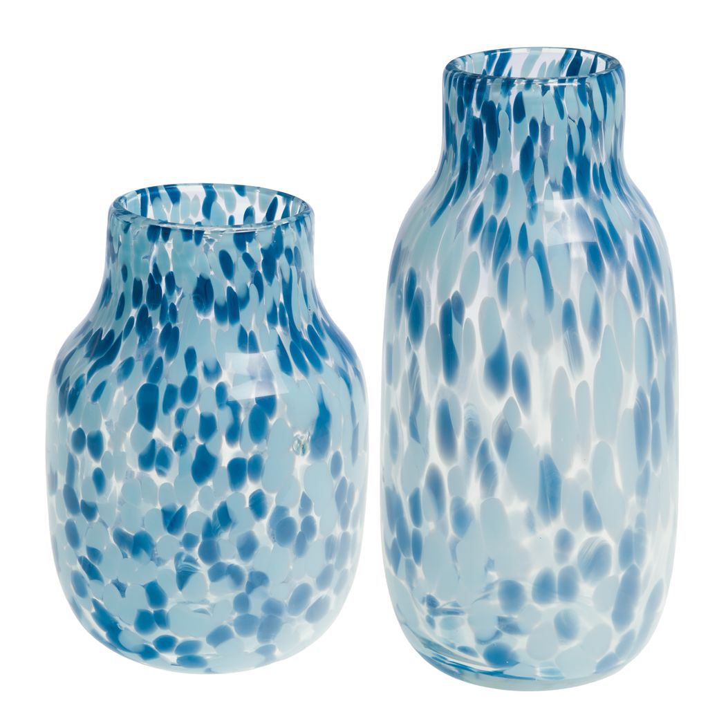 Vase Izak bleu ciek H28cm - Visuel 1