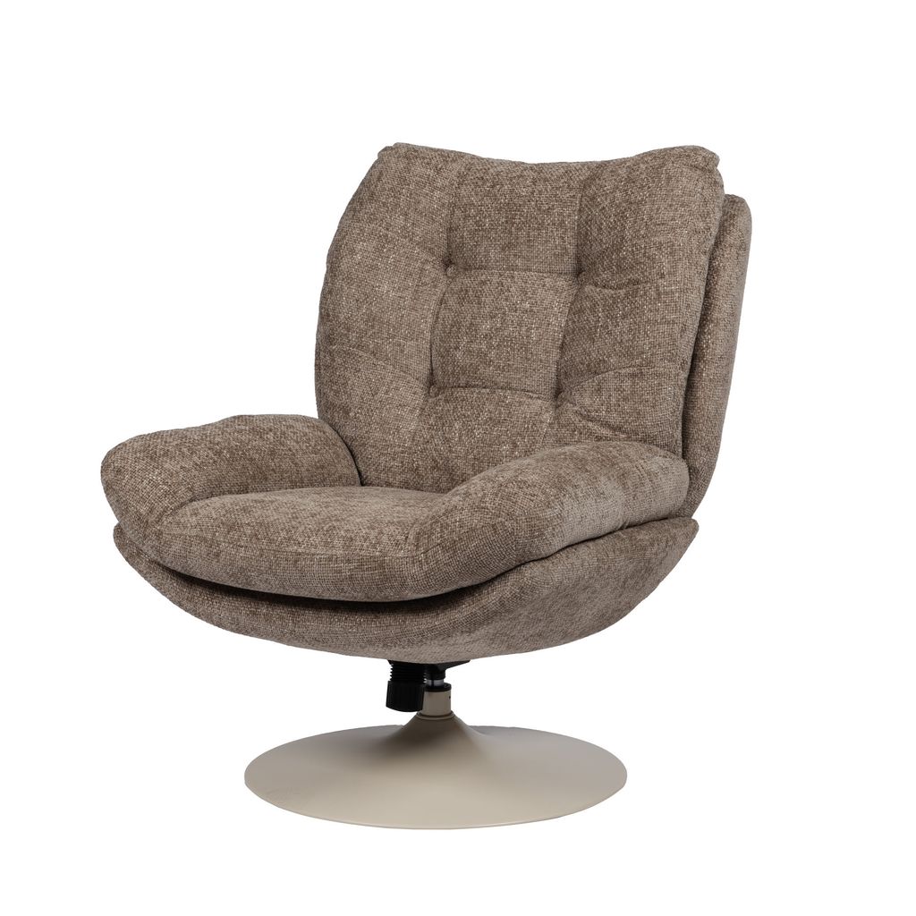 Fauteuil magnum – Taupe, pieds blancs - Visuel 0
