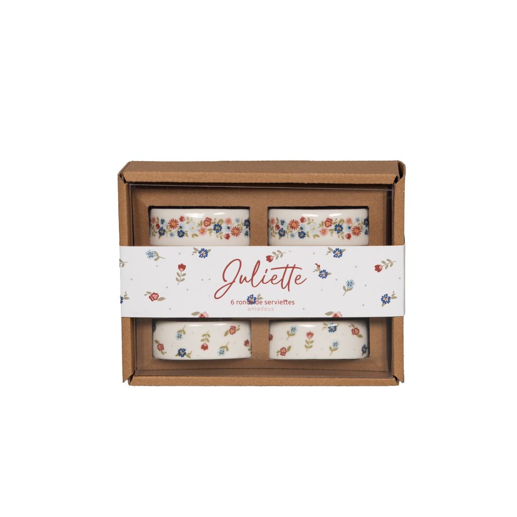 Coffret de 6 ronds de serviette Juliette - Visuel 0