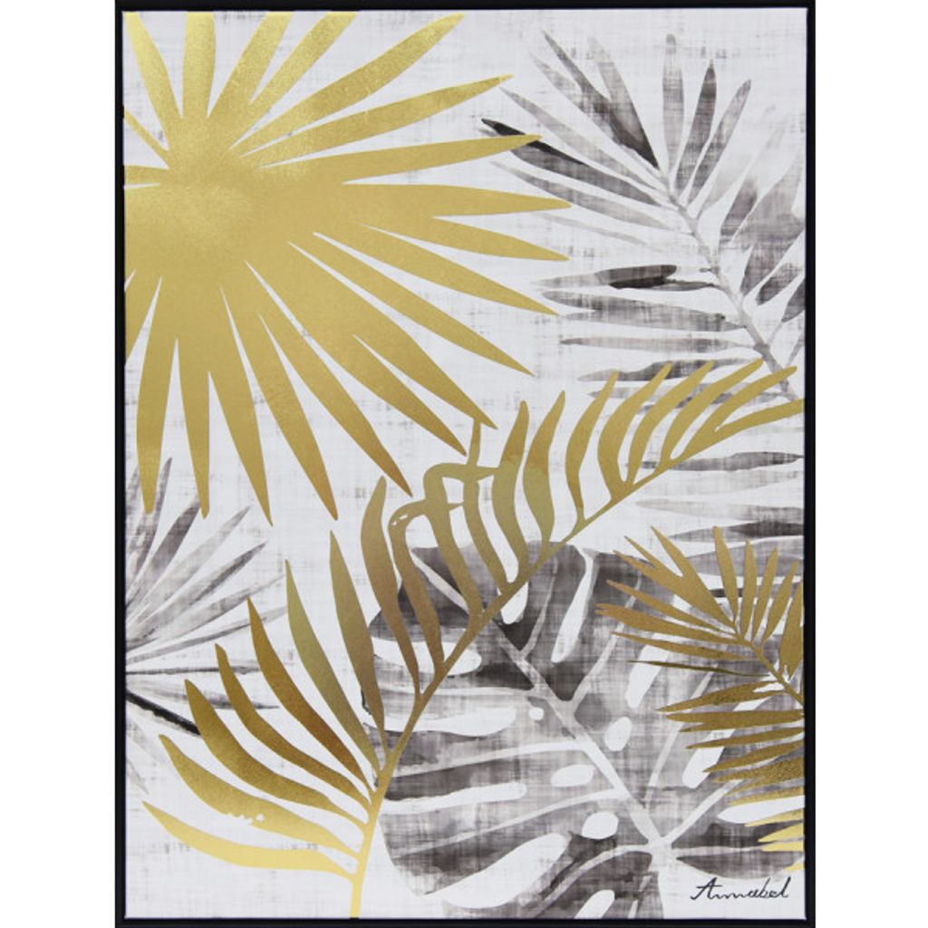 Impression Feuilles Or encadrée 1 - Visuel 1