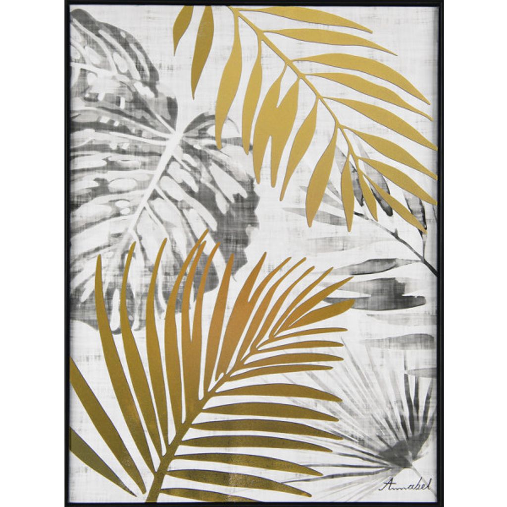 Impression Feuilles Or encadrée 2 - Visuel 1