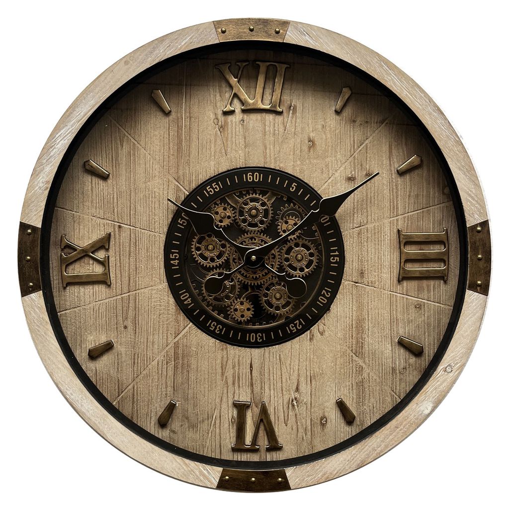 Horloge à engrenages avec verre - Visuel 0