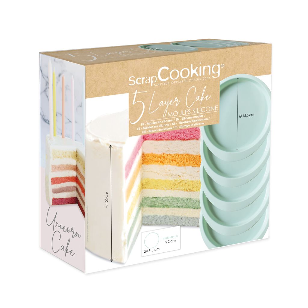 Set de 5 moules silicone Layer Cake - Visuel 0