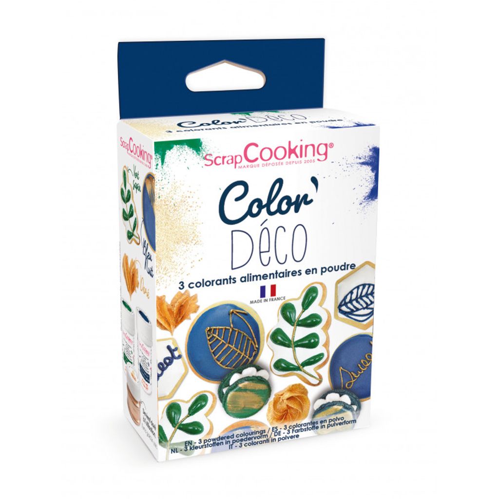 Colorants en poudre Vert, Bleu et Doré - Visuel 0