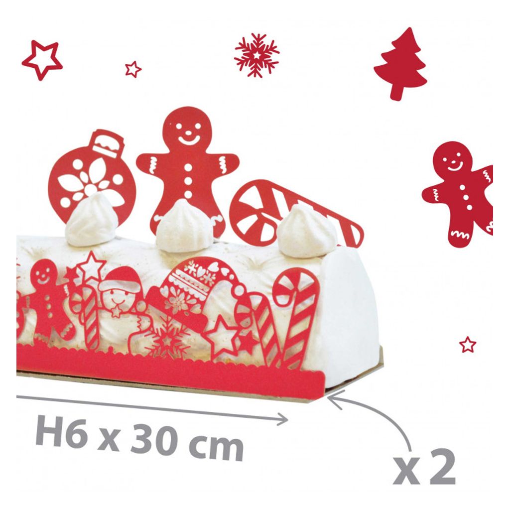 Décoration bûche de Noel 5 pièces - Visuel 1