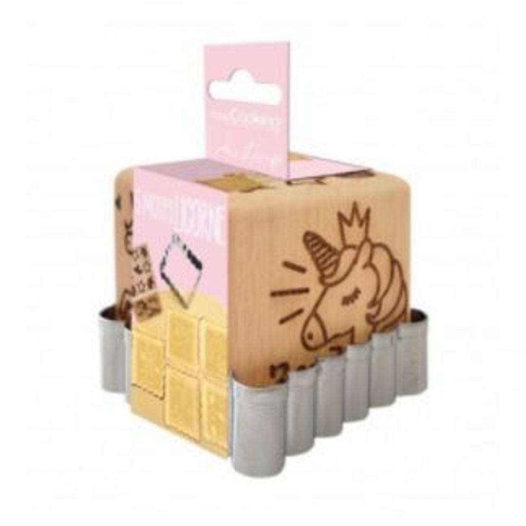 Tampon à biscuits bois licorne + découpoir - Visuel 0
