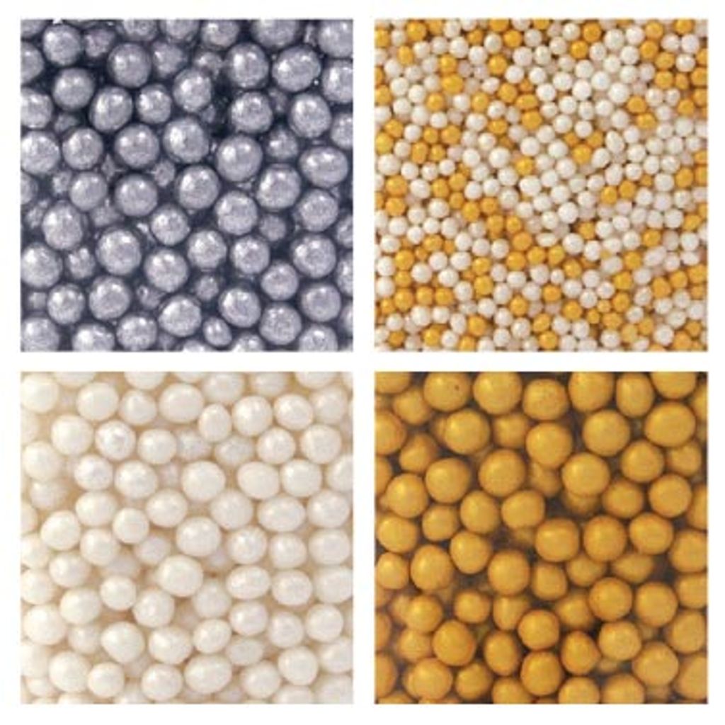 Boîte distributrice décors sucrés dorés et argentés - Visuel 1