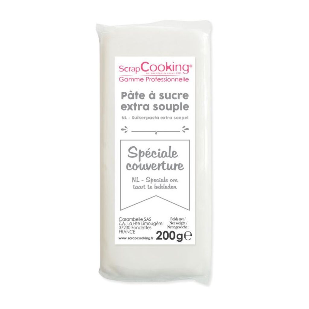 Pâte à sucre de couverture blanche 200 g - Visuel 0