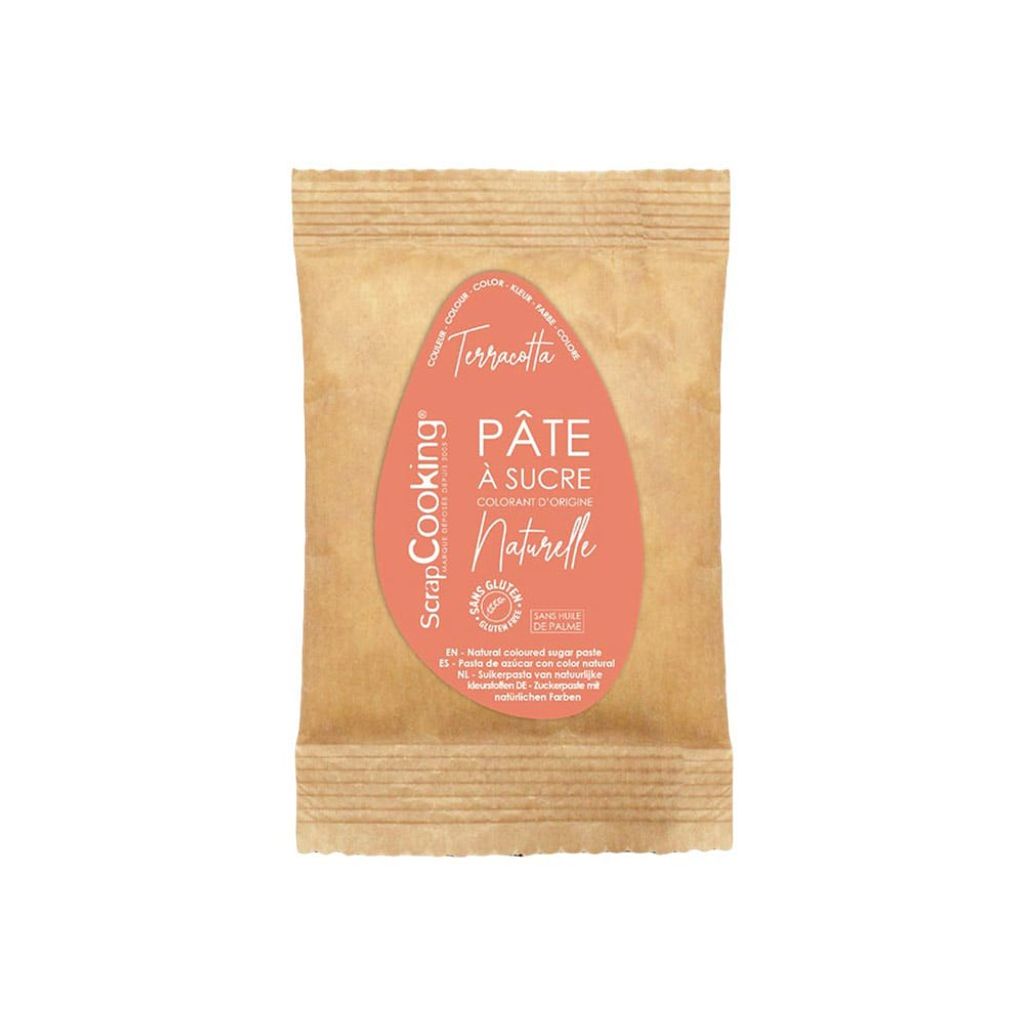 Pâte à sucre d'origine naturelle terracotta 200g - Visuel 0