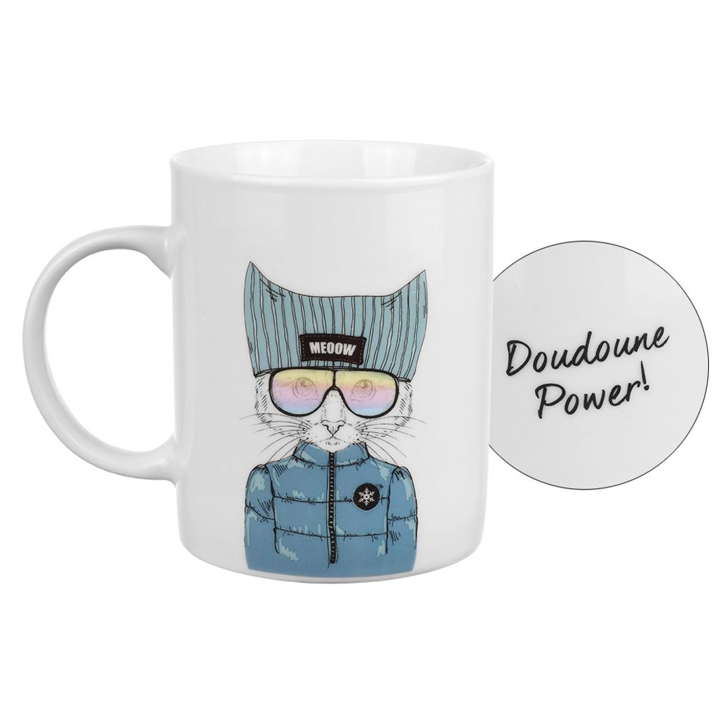 Mug Happy animals chat doudoune - Visuel 0