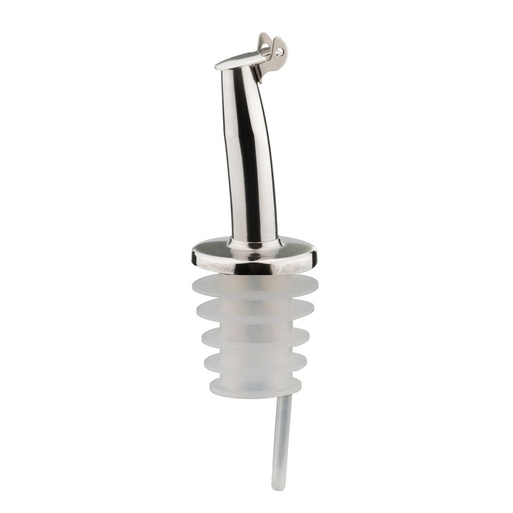 Bouchon verseur courbé à clapet inox et silicone - Visuel 0