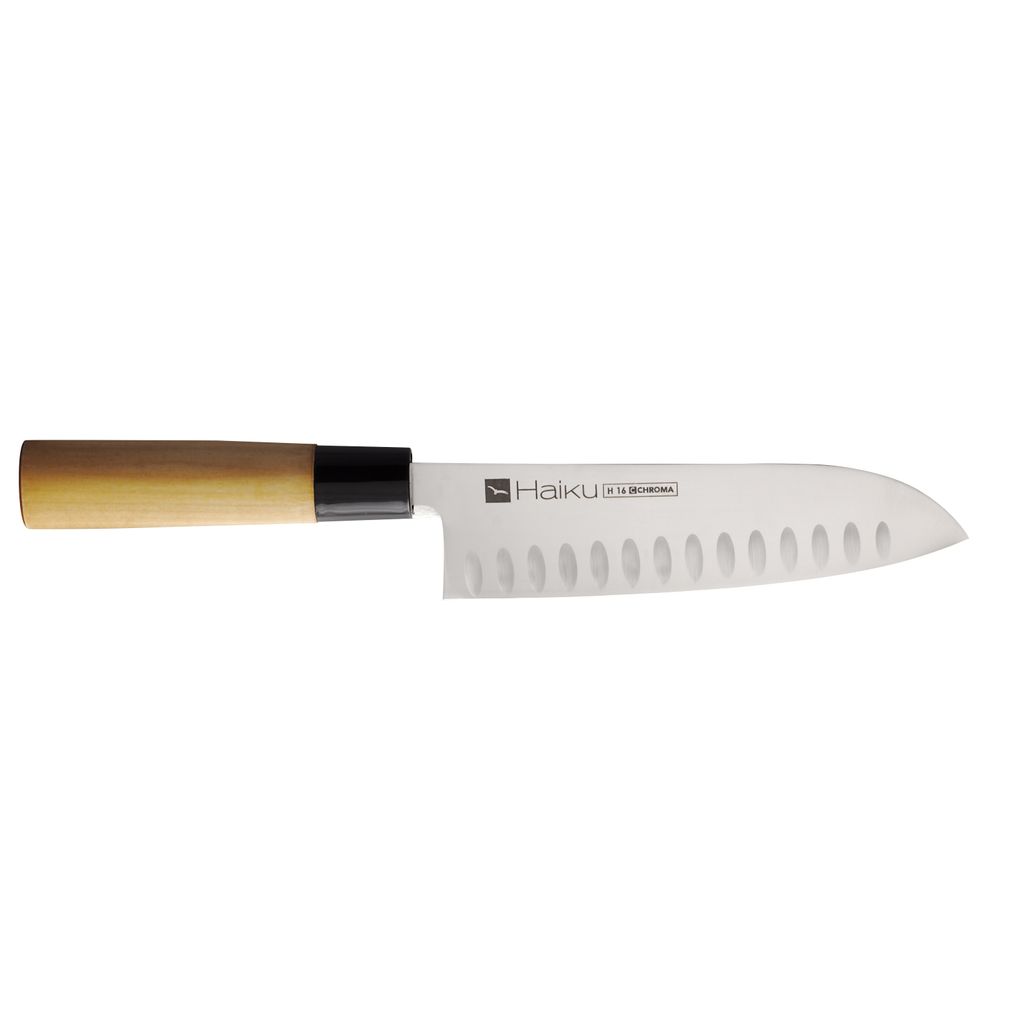 Couteau Santoku alvéolé 17 cm Haiku - Visuel 0