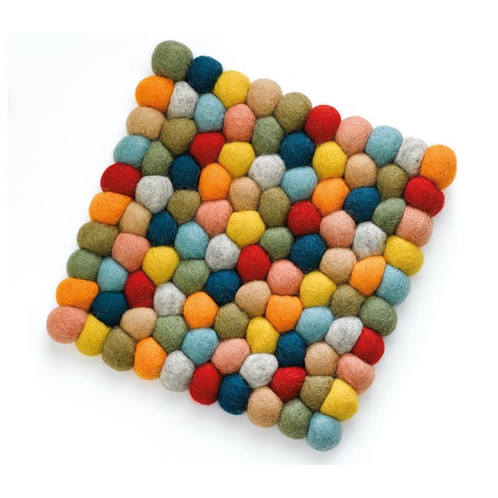 Dessous de plat carré en laine Lana multicolore - Visuel 0
