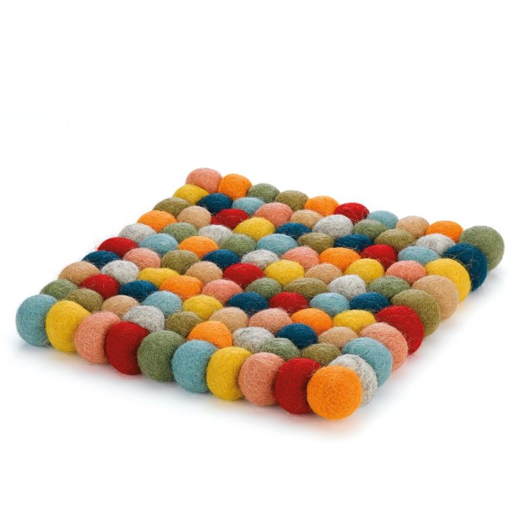 Dessous de plat carré en laine Lana multicolore - Visuel 1