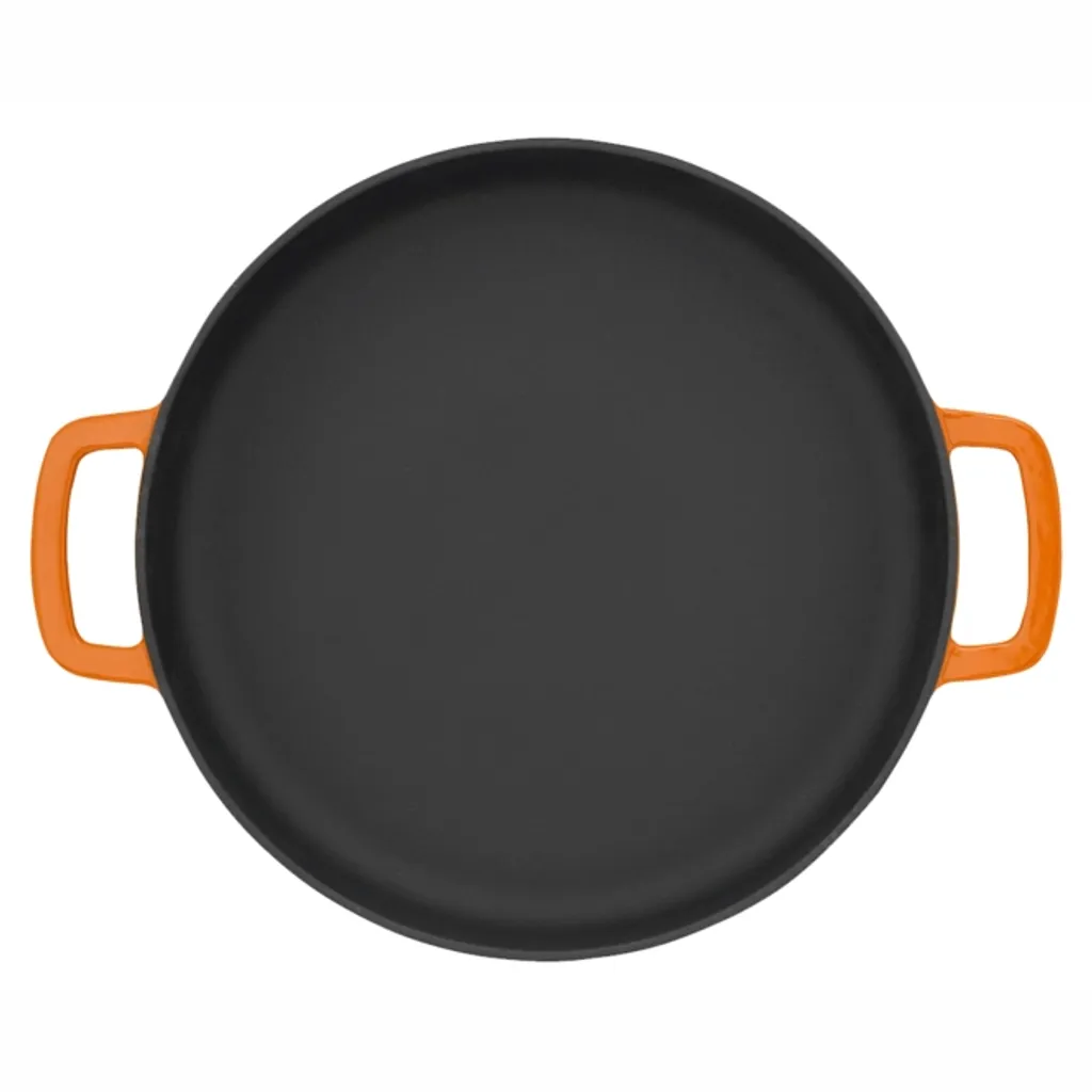 Poêle à frire Sous-Chef en fonte 100% recyclée orange 28 cm - Visuel 3