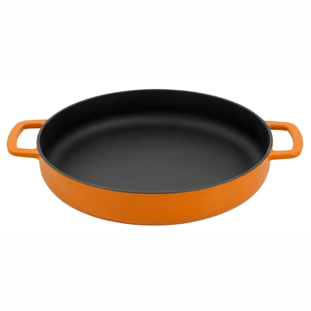 Poêle à frire Sous-Chef en fonte 100% recyclée orange 28 cm - Visuel 1