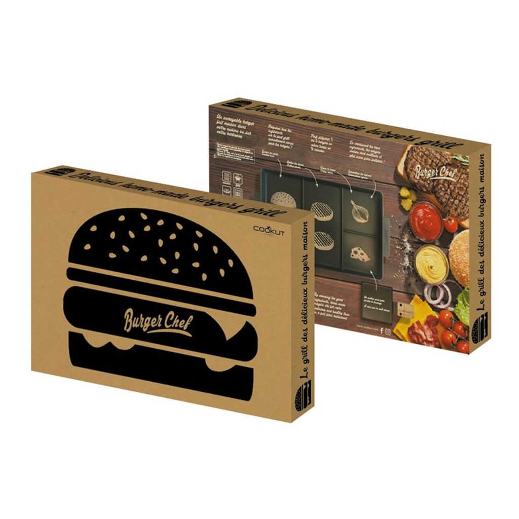 Grill spécial burgers et hot-dogs avec accessoires burger chef - Visuel 2