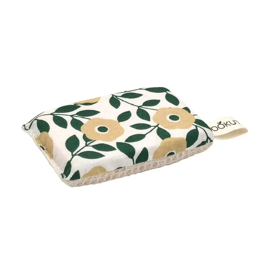 Set de 2 éponges écologiques lavables fleurs jaunes - Visuel 2