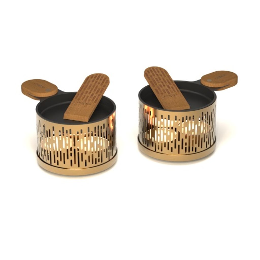 Coffret Raclette à la Bougie LUMI 2 Sets Individuels - Édition or - Visuel 2