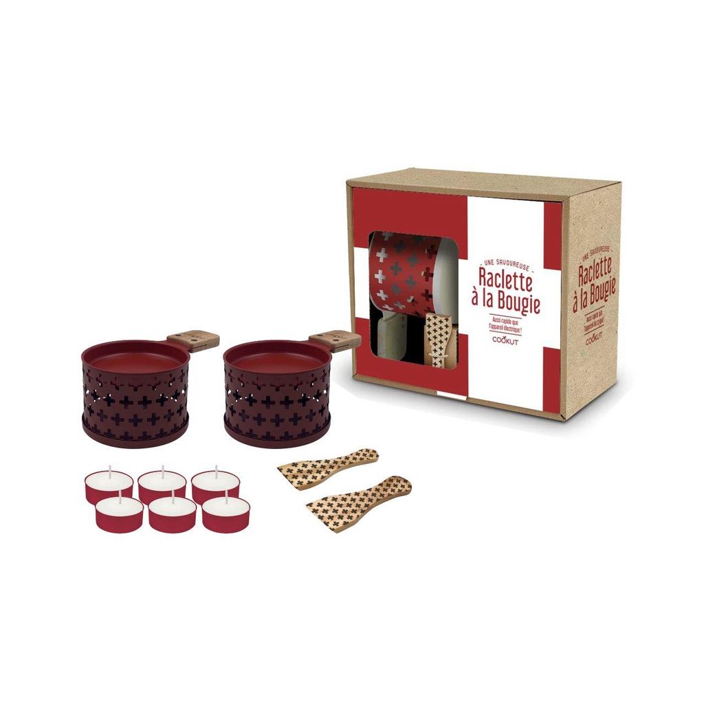 Coffret raclette à la bougie LUMI 2 personnes croix rouge - Visuel 1