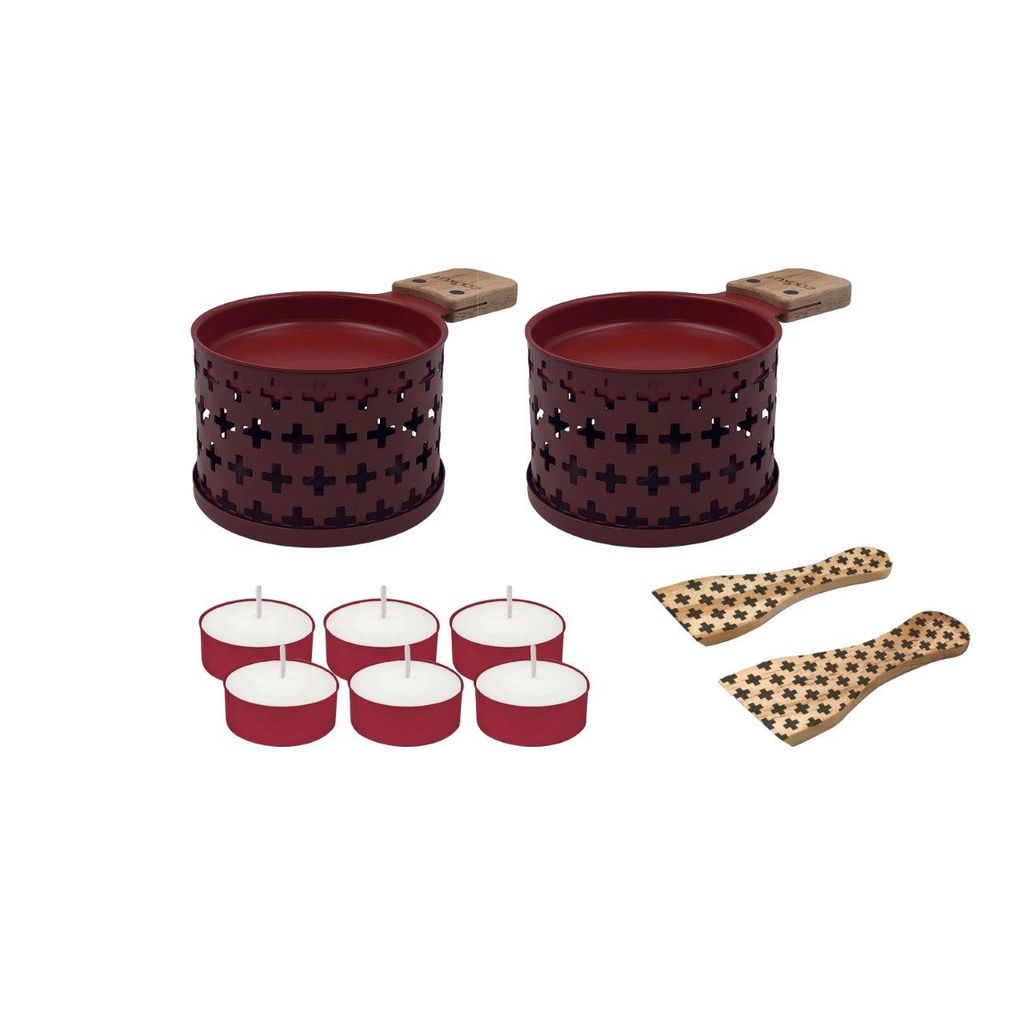 Coffret raclette à la bougie LUMI 2 personnes croix rouge - Visuel 2