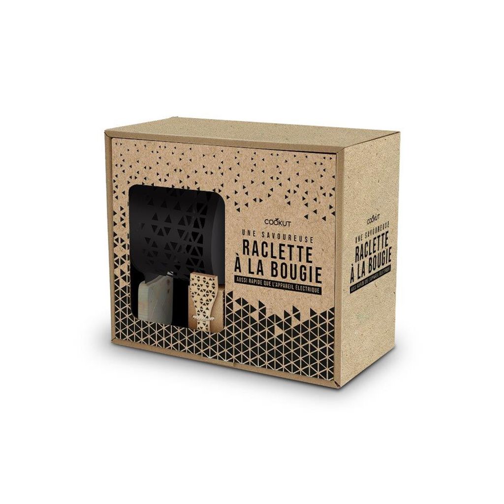 Coffret raclette à la bougie LUMI 2 personnes géométrie noir - Visuel 0
