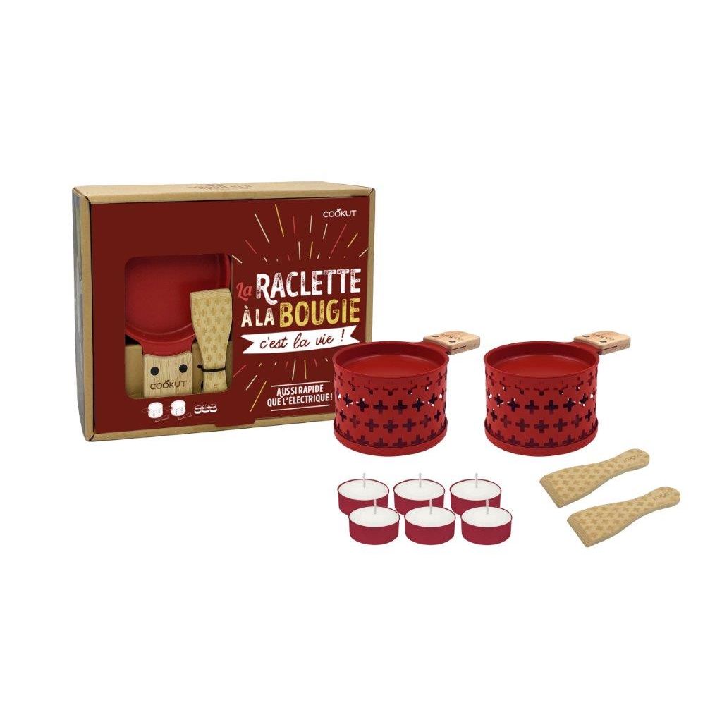 Coffret raclette à la bougie LUMI 2 personnes C'est la vie rouge - Visuel 1