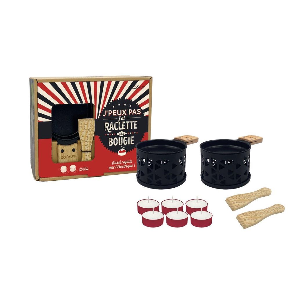 Coffret raclette à la bougie LUMI 2 personnes J'peux pas, j'ai raclette... - Visuel 0