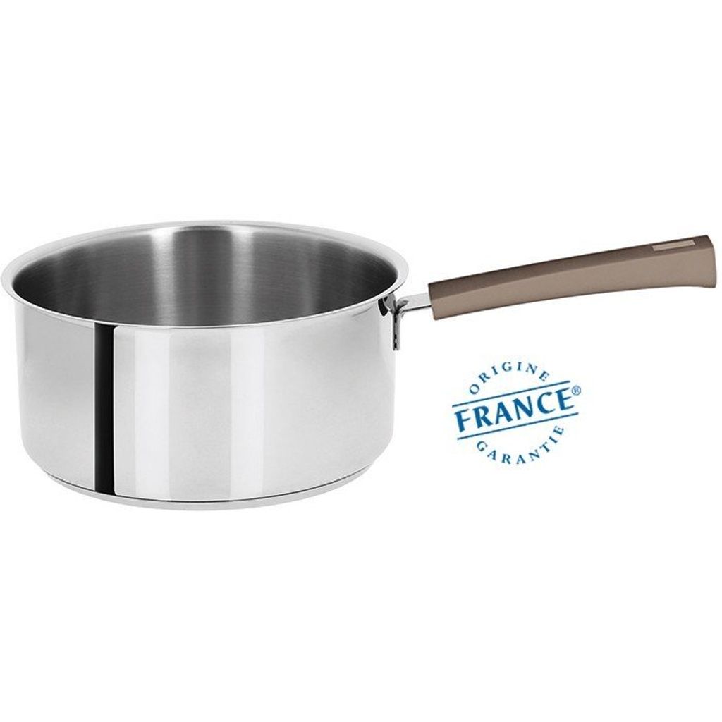 Casserole inox Mutine fixe Taupe 18cm - Visuel 0