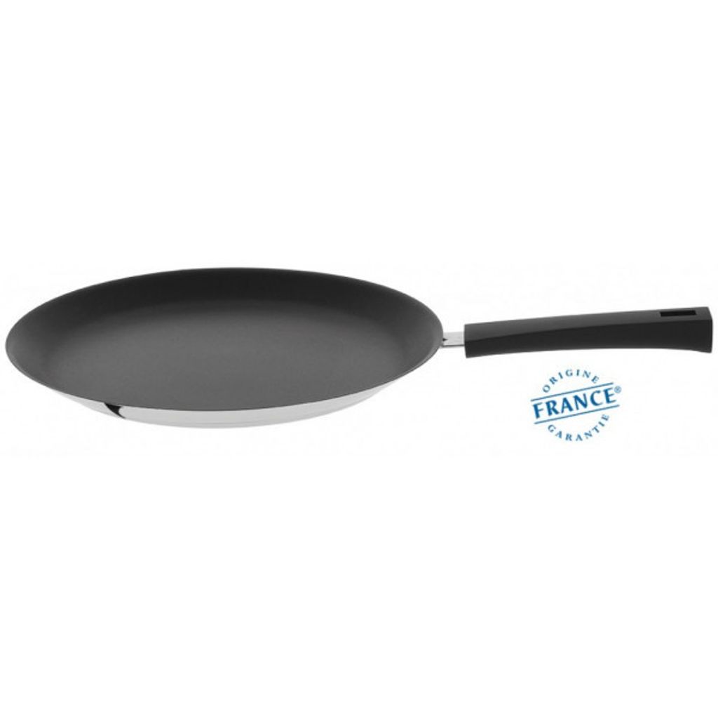 Crêpière inox anti-adhérent Exceliss Mutine fixe Noir 26cm - Visuel 1