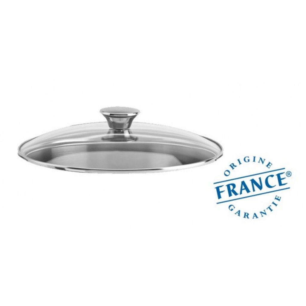 Couvercle en verre bombé Cookway Master inox 30cm - Visuel 1