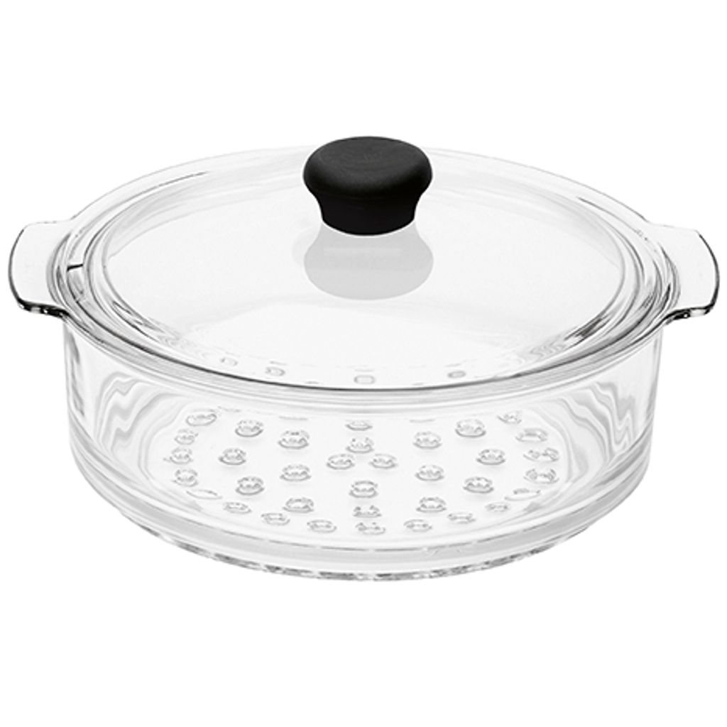 Element cuit vapeur verre 20 cm couvercle bouton noir - Visuel 0