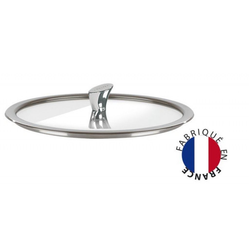 Couvercle plat en verre à bouton Casteline fixe 18cm - Visuel 1