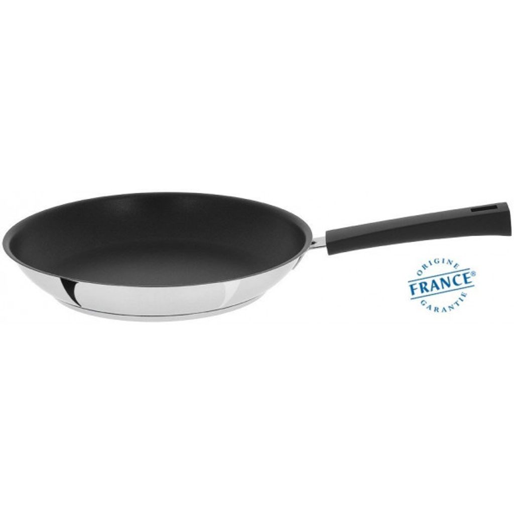 Poêle inox avec anti-adhérent Exceliss Mutine fixe Noir 20cm - Visuel 1