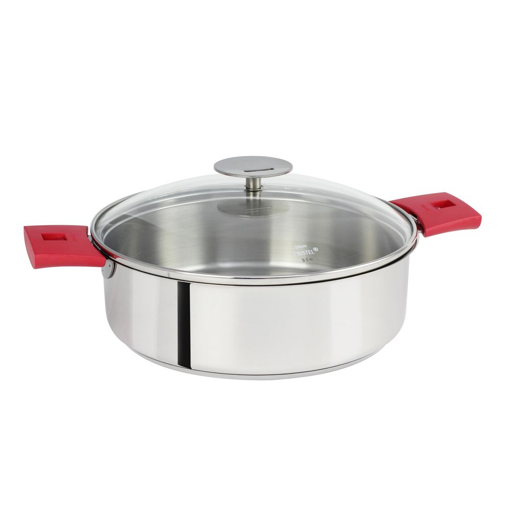 Set Sauteuse 24cm + Couvercle + Anses Framboises - Visuel 0
