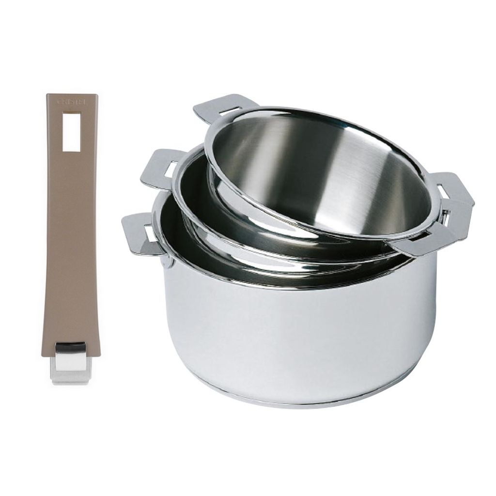 Série de 3 casseroles amovibles Mutine + poignée taupe - Visuel 0