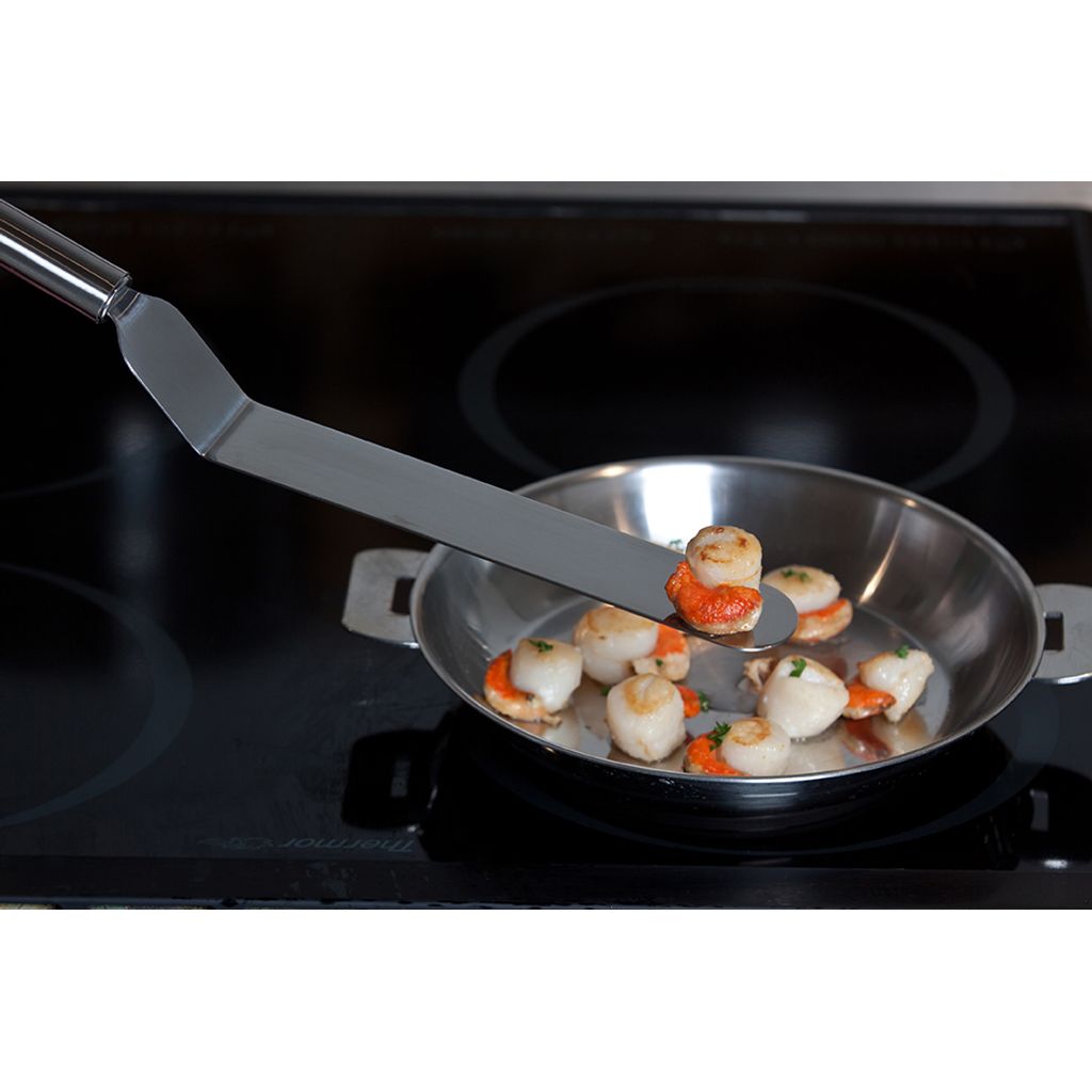 Spatule coudée inox brossé 18cm - Visuel 1