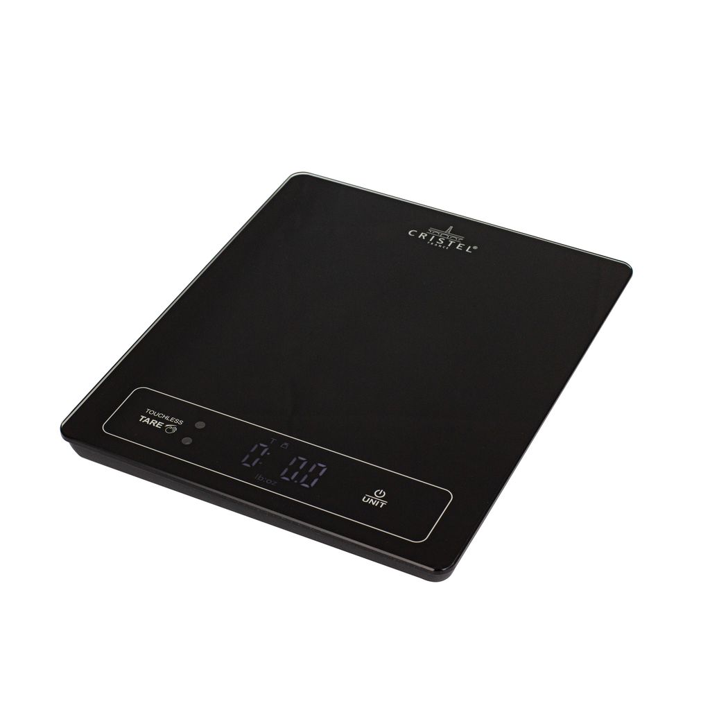 Balance de cuisine 15 kg Noire avec fonction Tare et Touchless - Visuel 1