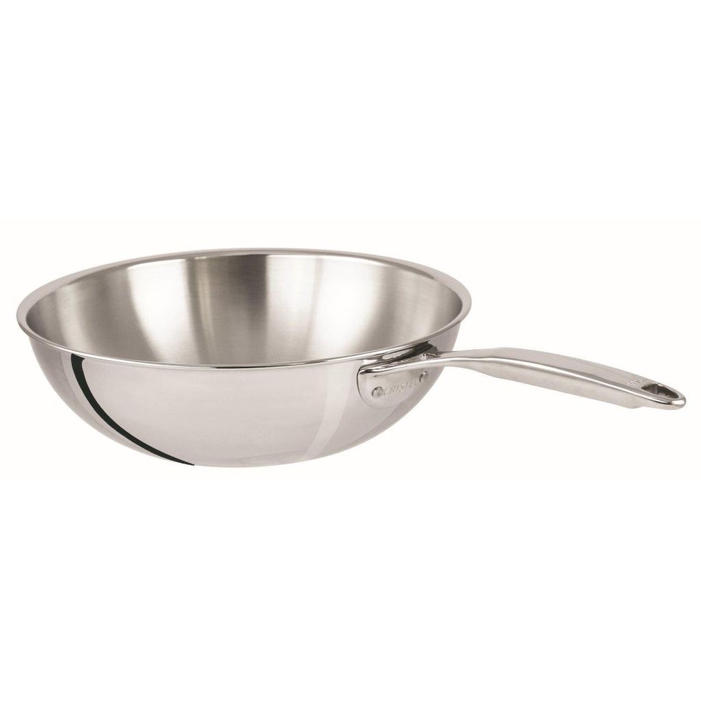 Poêle Inox 5 Plis Cristel Castel Pro 28 Cm - Sans PFAS, Compatible Induction, Four, Lave-vaisselle, Poignée Fixe