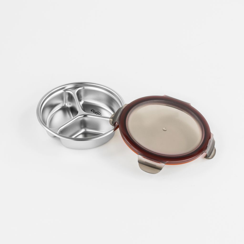 Boite de conservation inox ronde compartimentée 280 ml - Visuel 0